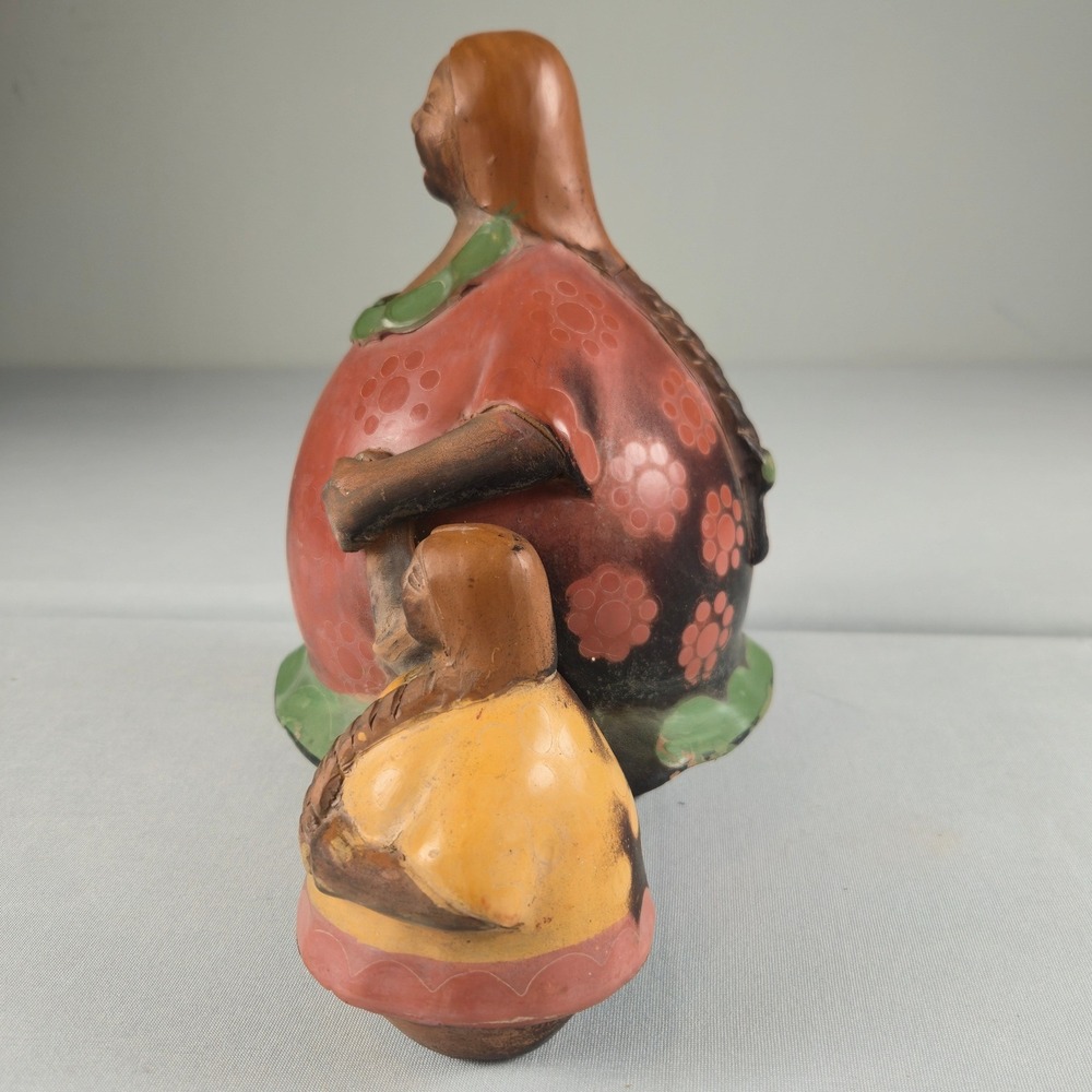 Chulucanas Peru Pottery Mother Daughter Ceramic Folk Art Figurine Hand Painted - Picture 3 of 12
